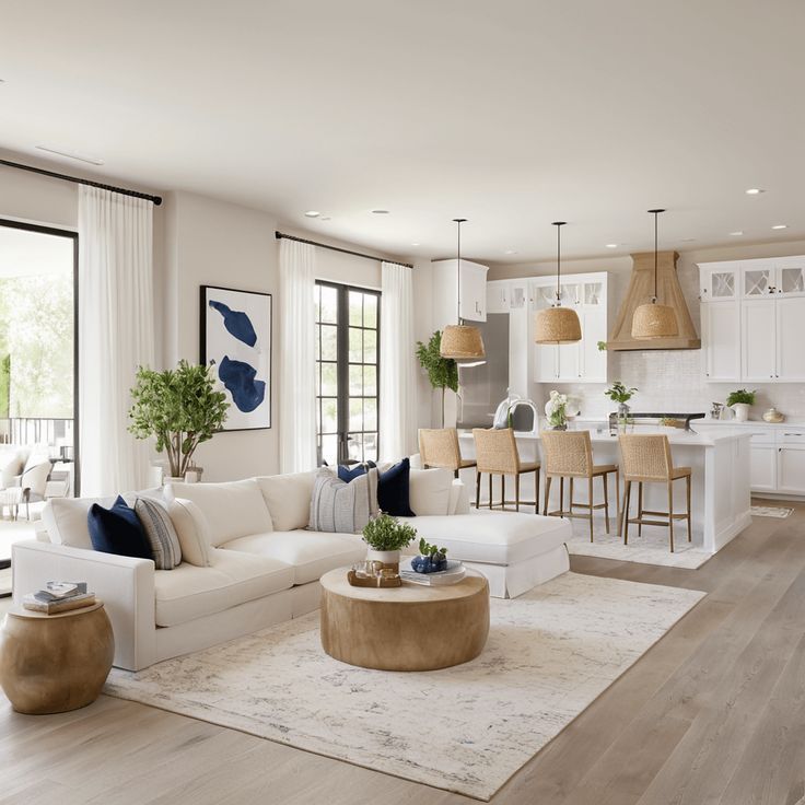 Bright pristine luxury home interior